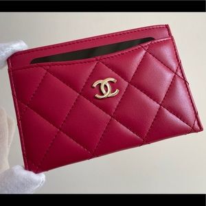 SOLD CHANEL 16B Pink Credit Card Holder Wallet GHW